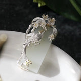 Phoenix Southern Silver Ornament Women's Hetian Jade Sweater Necklace Pendant