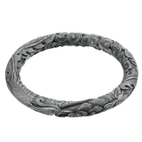 Phoenix Peony Relief Silver Bracelet