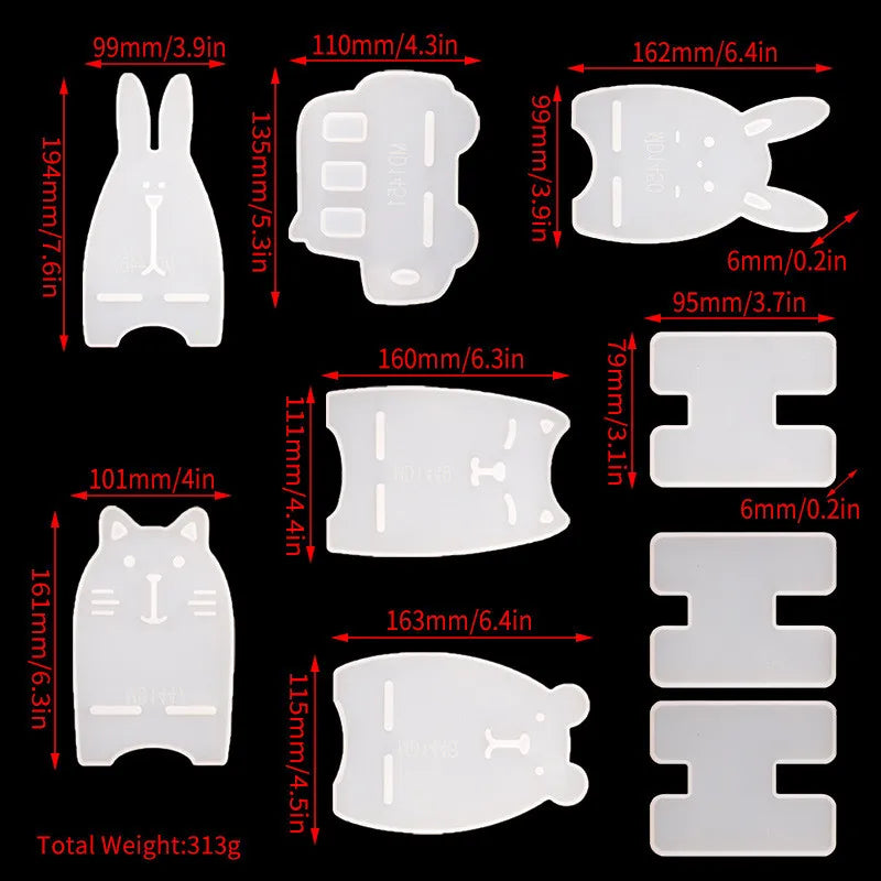 Cartoon Phone Holder Epoxy Resin Mold Animal Cars Silicone Universal Tablet Mold