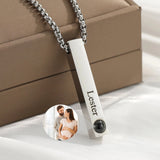 Custom Photo Bar Necklace for Men - Personalized Memorial Gift for Dad
