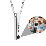 Custom Photo Bar Necklace for Men - Personalized Memorial Gift for Dad