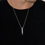 Custom Photo Bar Necklace for Men - Personalized Memorial Gift for Dad