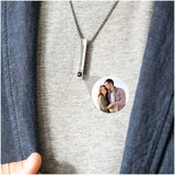 Personalized Photo Bar Necklace for Men - Memorial Gift for Him - Custom Jewelry