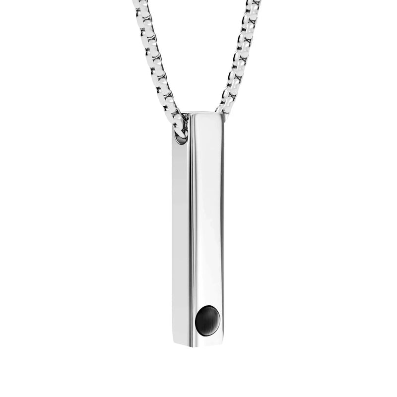 Personalized Photo Bar Necklace for Men - Memorial Gift for Him - Custom Jewelry