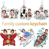 Family Photo Acrylic Keychain DIY Creative Souvenir Keychain