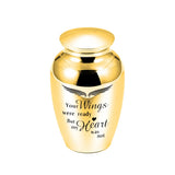 Angel Wings Memorial Mini Urn Pendant - Your Wings Were Ready