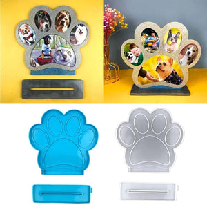 Dog Paw Photo Frame Resin Mold with Bracket Pendant Crafts