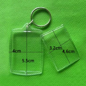 Rectangle Acrylic Picture Frame Keychain for DIY Split Ring Gift