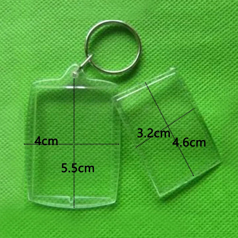 Rectangle Acrylic Picture Frame Keychain for DIY Split Ring Gift
