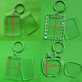 Rectangle Acrylic Picture Frame Keychain for DIY Split Ring Gift