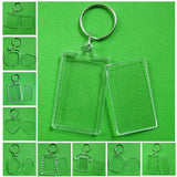 Rectangle Acrylic Picture Frame Keychain for DIY Split Ring Gift