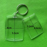 Rectangle Acrylic Picture Frame Keychain for DIY Split Ring Gift