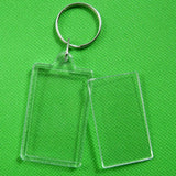 Rectangle Acrylic Picture Frame Keychain for DIY Split Ring Gift