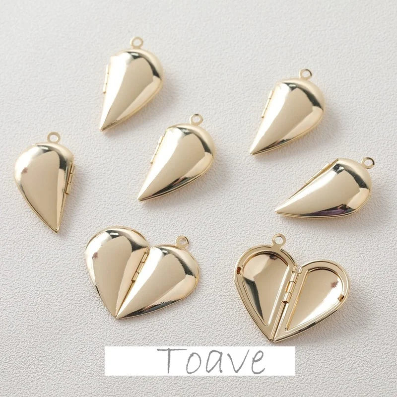 Peach Heart Love Pendant Copper Gold-plated DIY Beaded Jewelry