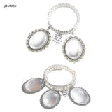 Lace Oval Bouquet Photo Pendant Bracelet