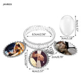 Lace Oval Bouquet Photo Pendant Bracelet