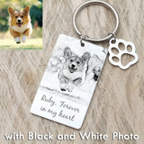 Pet Portrait Photo Keychain Personalized - Dog Cat Memorial Picture Keyring