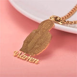 Photo Name Pendant 18K Plated Necklace Children's Gift