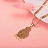 Photo Name Pendant 18K Plated Necklace Children's Gift