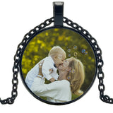 Photo Pendants Rectangular Necklace, Custom Family Gift