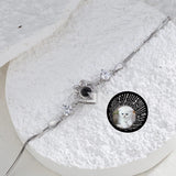 Personalized Picture Projection Bracelet 925 Silver Rhinestone