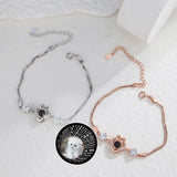 Personalized Picture Projection Bracelet 925 Silver Rhinestone