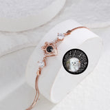 Personalized Picture Projection Bracelet 925 Silver Rhinestone