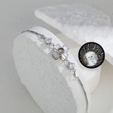 925 Silver Rhinestone Clover Bracelet Personalized Jewelry