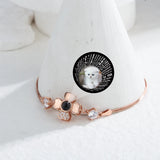 925 Silver Rhinestone Clover Bracelet Personalized Jewelry