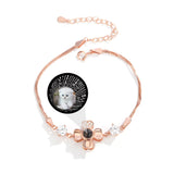925 Silver Rhinestone Clover Bracelet Personalized Jewelry