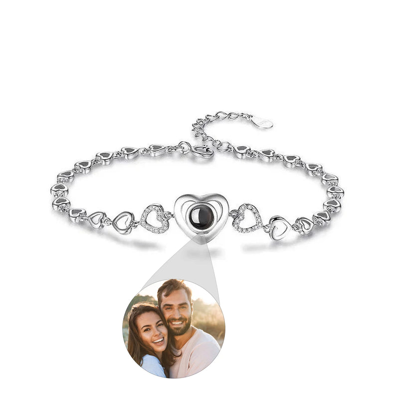 Photo Projection Bracelet, Personalized Couple Bracelet, Anniversary Gift