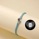 Photo Projection Bracelet Stainless Steel Hand Braided Rope