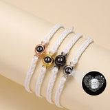 Photo Projection Bracelet Stainless Steel Hand Braided Rope