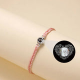 Photo Projection Bracelet Stainless Steel Hand Braided Rope