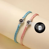 Photo Projection Bracelet Stainless Steel Hand Braided Rope