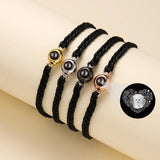 Photo Projection Bracelet Stainless Steel Hand Braided Rope
