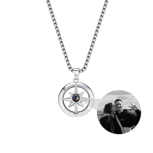 Customizable Compass Projection Necklace Pendant