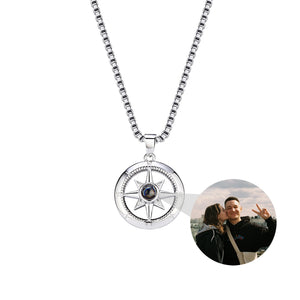 Customizable Compass Projection Necklace Pendant