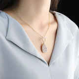 Customizable Water Drop Hollow Necklace - Valentine's Gift