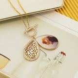 Customizable Water Drop Hollow Necklace - Valentine's Gift
