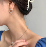 Small Ball Earrings Hollow Circle Heart-shaped Earrings