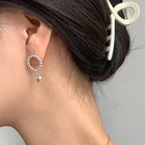 Small Ball Earrings Hollow Circle Heart-shaped Earrings