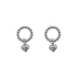 Small Ball Earrings Hollow Circle Heart-shaped Earrings