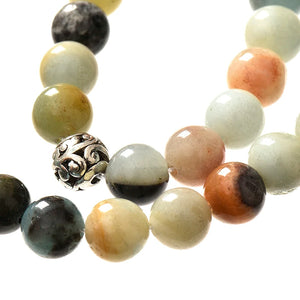 8mm High Amazonite Stone Rosary Beads 16" F005