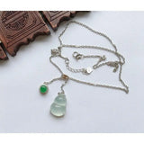S925 Sterling Silver Chalcedony Jade Gourd Pendant
