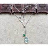 S925 Sterling Silver Chalcedony Jade Gourd Pendant