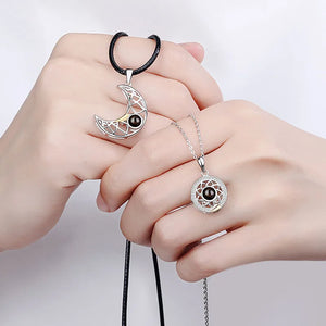 Sun and Moon Projection Couple Necklace Sun Moon Accessories Jewelry