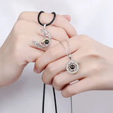 Sun and Moon Projection Couple Necklace Sun Moon Accessories Jewelry