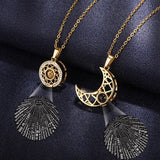 Sun and Moon Projection Couple Necklace Sun Moon Accessories Jewelry