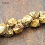Faceted Nugget Jasper Loose Beads 19x14mm